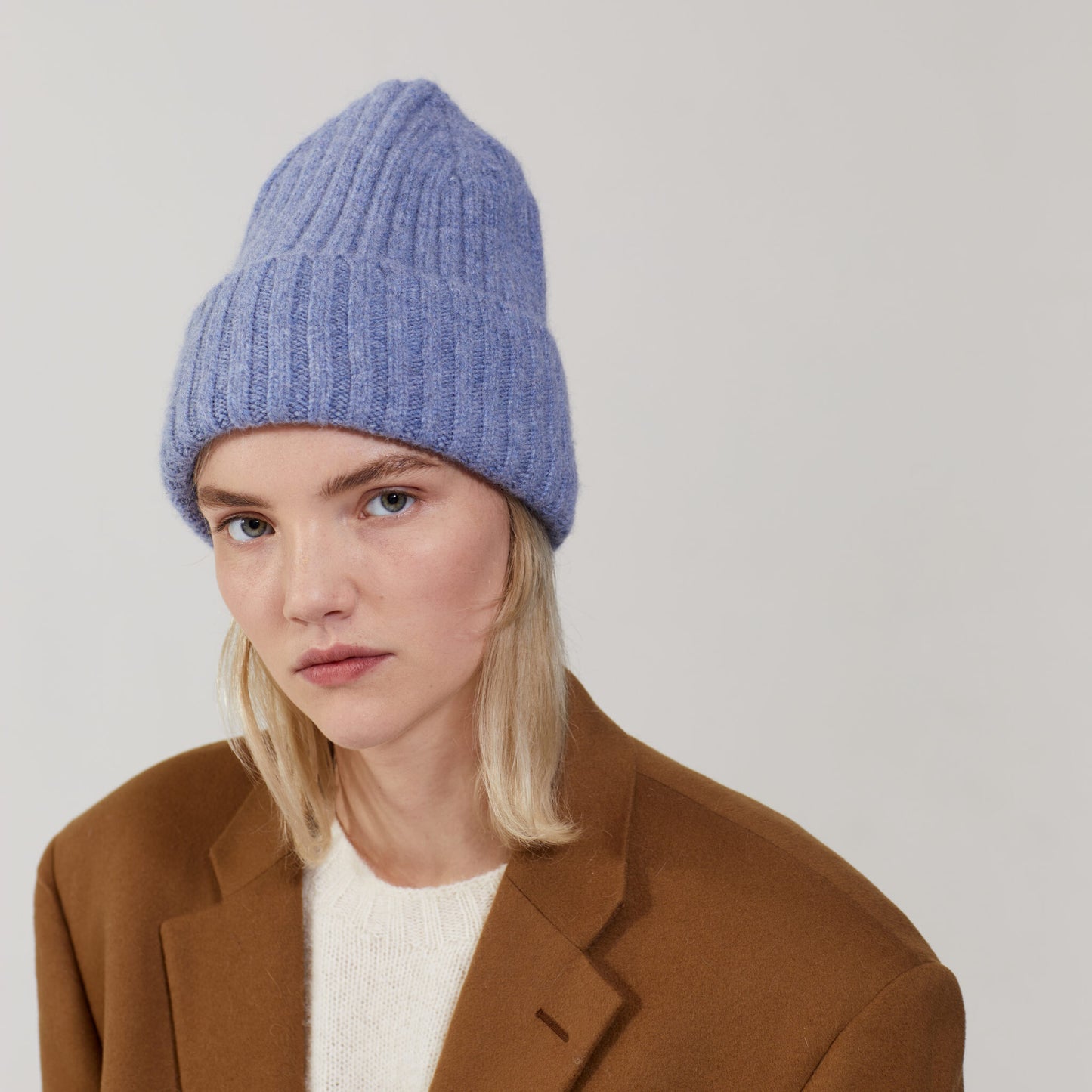 Large Beanie, Washed Denim