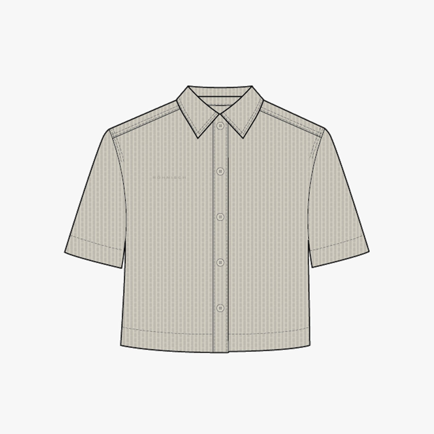 Seersucker Short Sleeve Shirt - Oatmeal