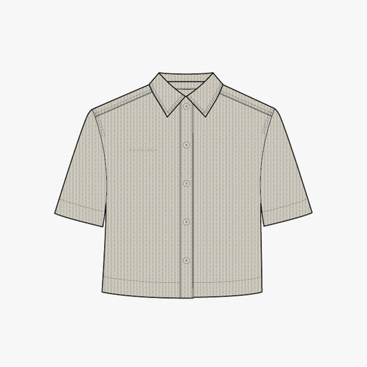 Seersucker Short Sleeve Shirt - Oatmeal