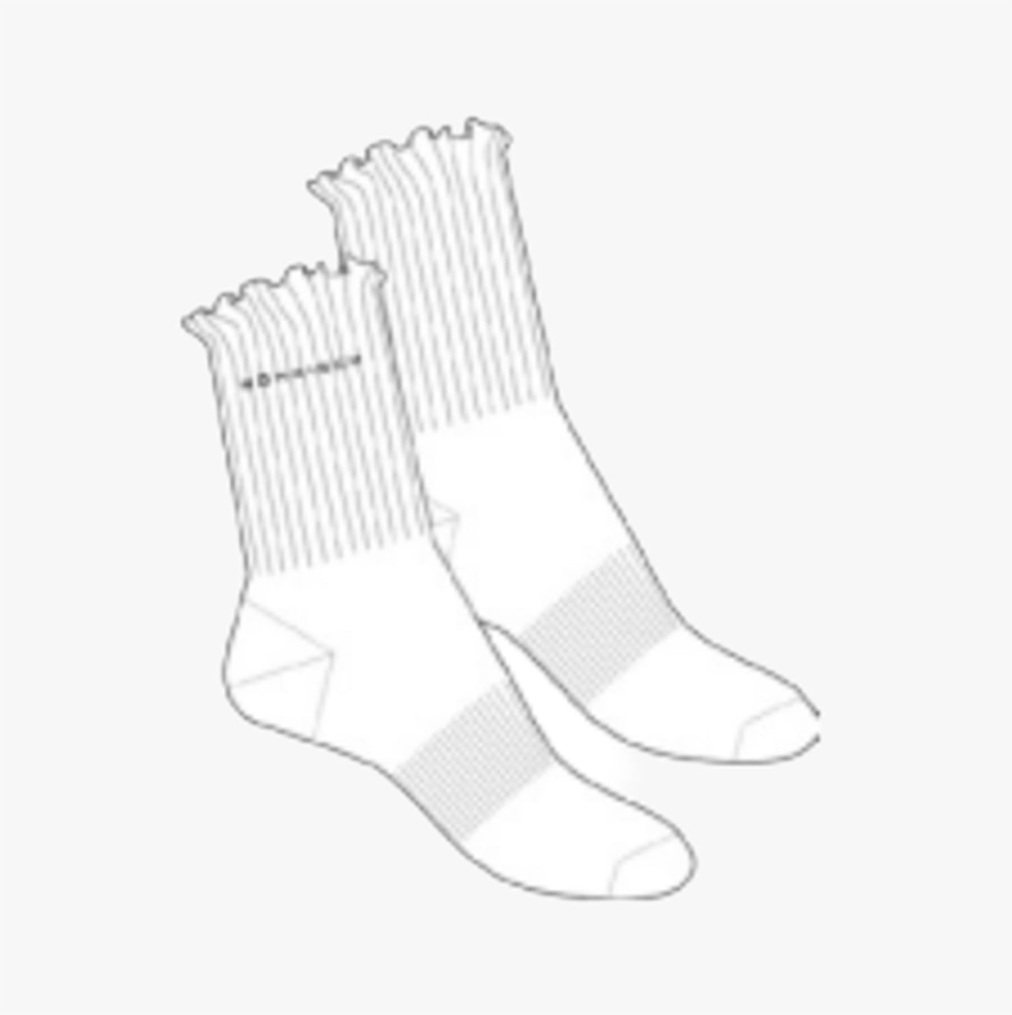 Sporty Frill Sock - White