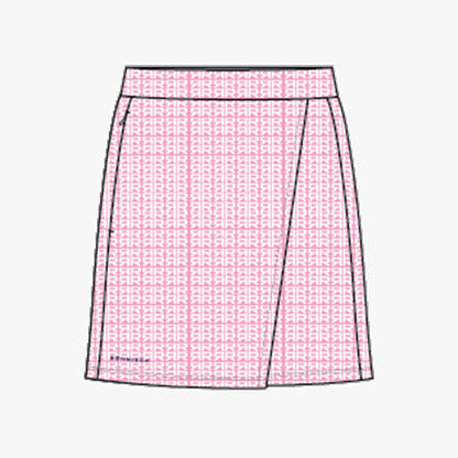 Classic Wrap Skort - Typographic Print Begonia Pink