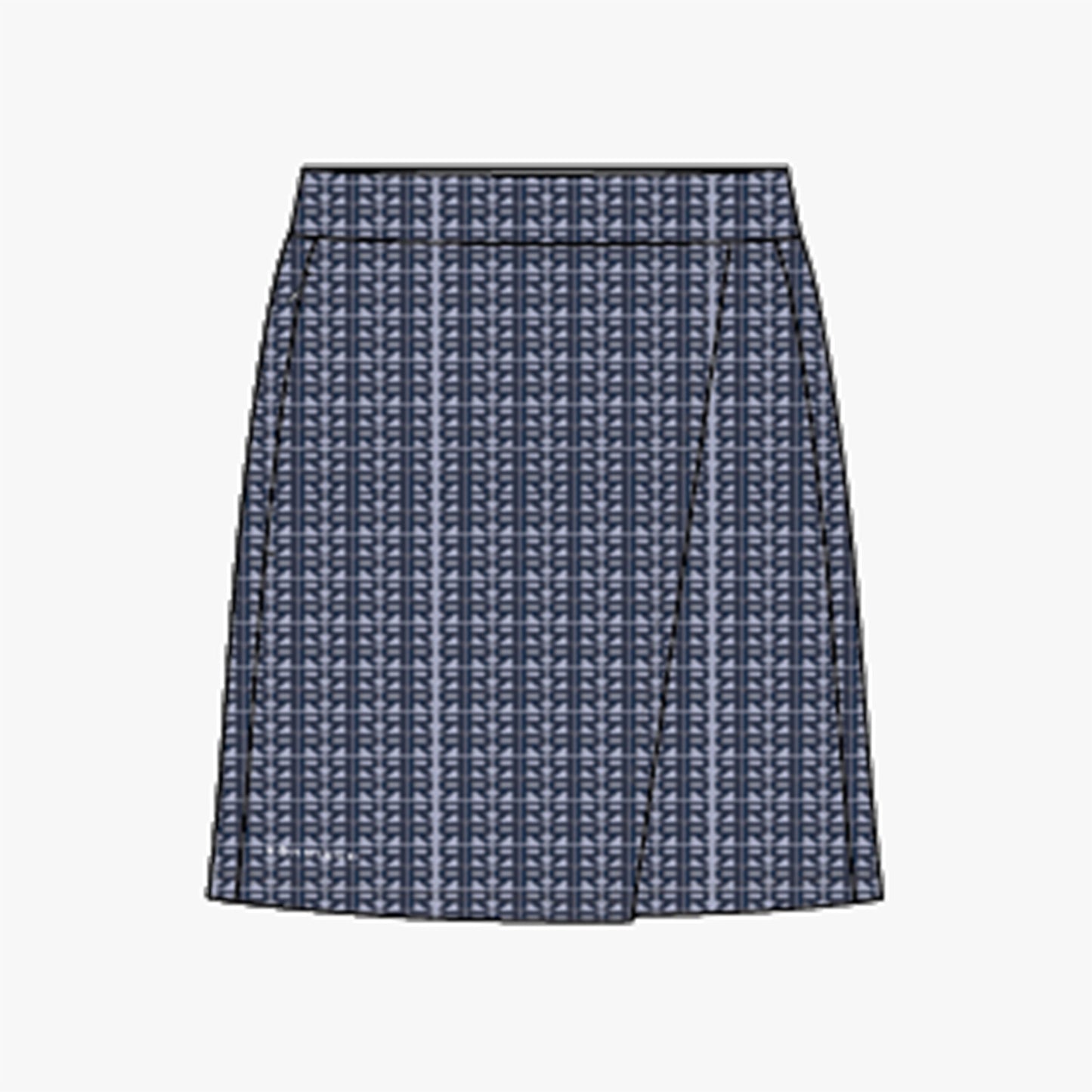 Classic Wrap Skort - Typographic Print Icelandic Blue