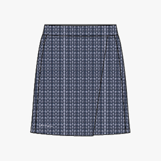 Classic Wrap Skort - Typographic Print Icelandic Blue