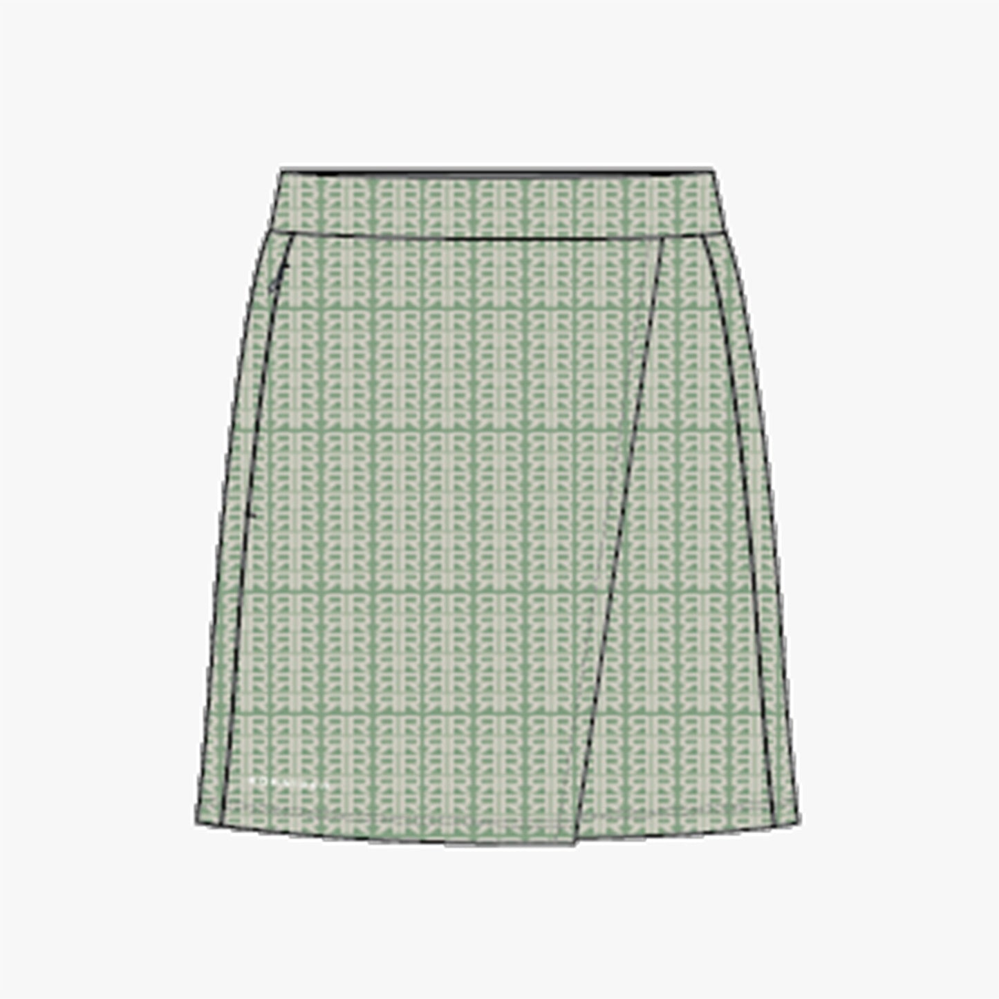 Classic Wrap Skort - Typographic Print Mistletoe